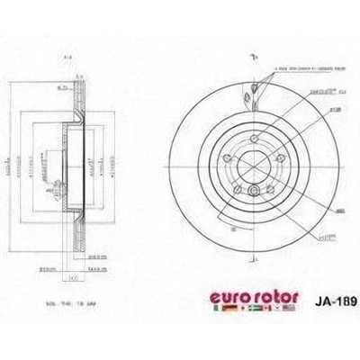 Rear Premium Rotor by EUROROTOR - JA189