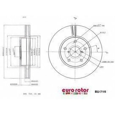 Front Disc Brake Rotor by EUROROTOR - SU716