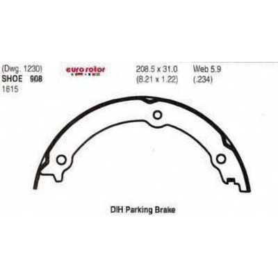 EUROROTOR - 908 - Rear Parking Brake Shoes by EUROROTOR - 908