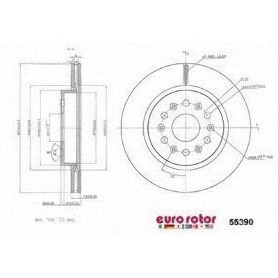 EUROROTOR - 55390 - Rear Premium Rotor by EUROROTOR - 55390