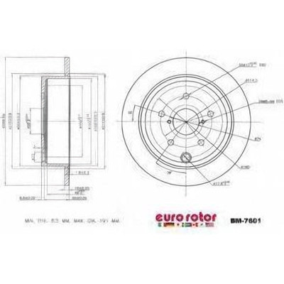 EUROROTOR - BM7601 - Rear Premium Rotor by EUROROTOR - BM7601