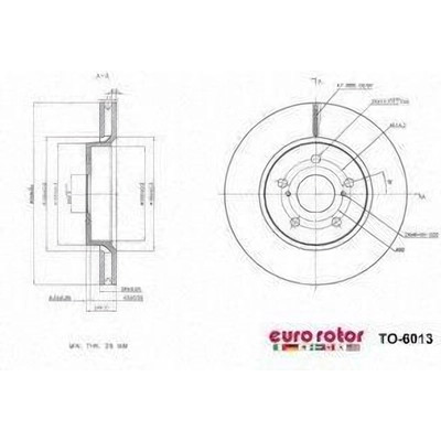 EUROROTOR - TO6013 - Front Premium Rotor by EUROROTOR - TO6013