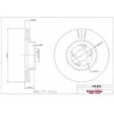 EUROROTOR - HO575 - EUROROTOR - HO575 - Front Premium Rotor