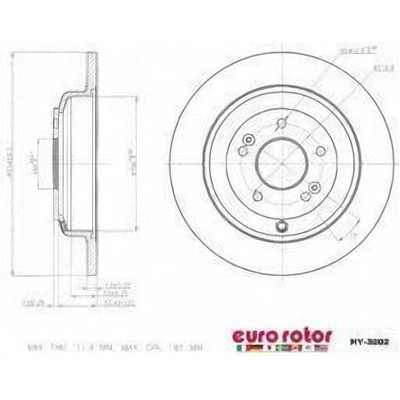 EUROROTOR - HY3002 - Rear Premium Rotor by EUROROTOR - HY3002