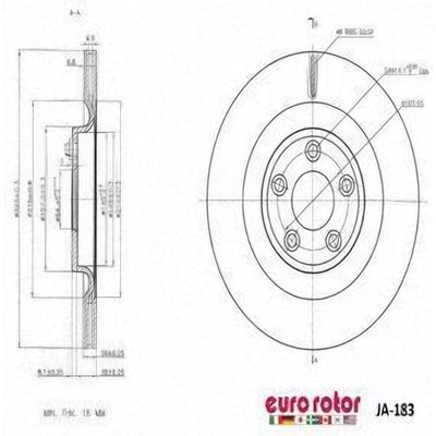 Rear Disc Brake Rotor by EUROROTOR - JA183