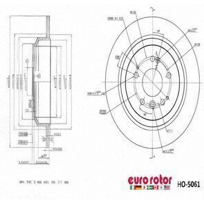 EUROROTOR - HO5061 - EUROROTOR - HO5061 - Rear Premium Rotor
