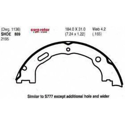 EUROROTOR - 809 - Rear Parking Brake Shoes by EUROROTOR - 809