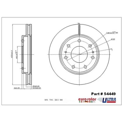 EUROROTOR - 54449 - Front Premium Rotor by EUROROTOR - 54449