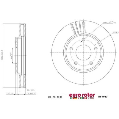 EUROROTOR - NI4033 - EUROROTOR - NI4033 - Front Premium Rotor