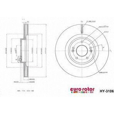 EUROROTOR - HY3106 - Front Premium Rotor by EUROROTOR - HY3106