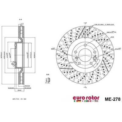 EUROROTOR - ME278 - Front Premium Rotor by EUROROTOR - ME278