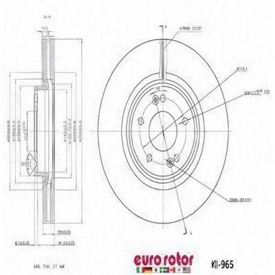 EUROROTOR - KI965 - EUROROTOR - KI965 - Front Premium Rotor