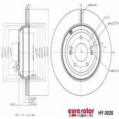 EUROROTOR - HY3020 - Rear Disc Brake Rotor by EUROROTOR - HY3020