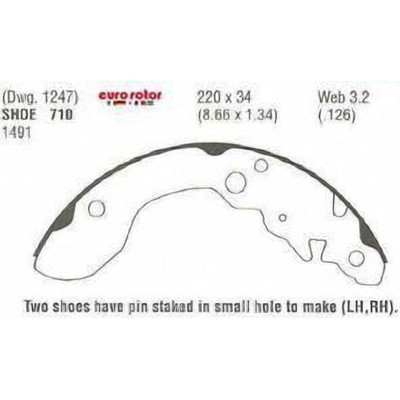 EUROROTOR - 710 - Rear New Brake Shoes by EUROROTOR - 710