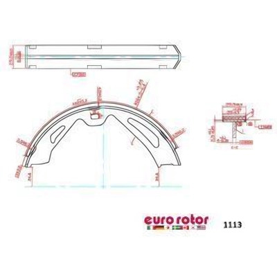 EUROROTOR - 1113 - Rear Parking Brake Shoes by EUROROTOR - 1113