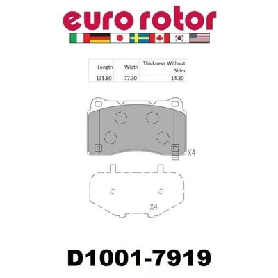EUROROTOR - F1D1001 - Front Semi Metallic Pads by EUROROTOR - F1D1001