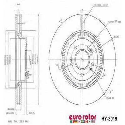EUROROTOR - HY3019 - Front Disc Brake Rotor by EUROROTOR - HY3019