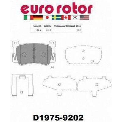 Front Semi Metallic Pads by EUROROTOR - XD1975