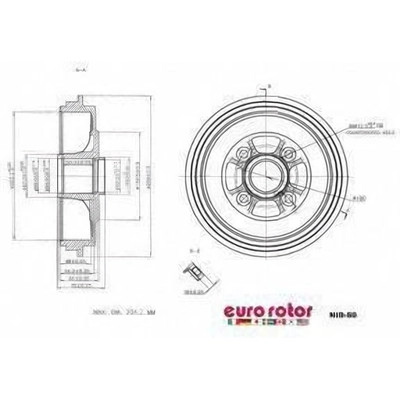 Rear Brake Drum by EUROROTOR - NID50