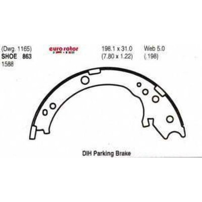 Rear Parking Brake Shoes by EUROROTOR - 863