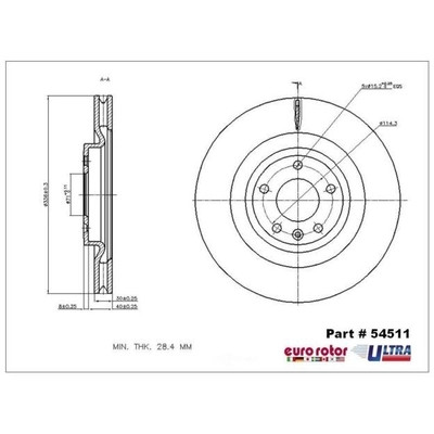 EUROROTOR - 54511 - Front Disc Brake Rotor by EUROROTOR - 54511
