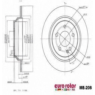 EUROROTOR - ME208 - Rear Premium Rotor by EUROROTOR - ME208