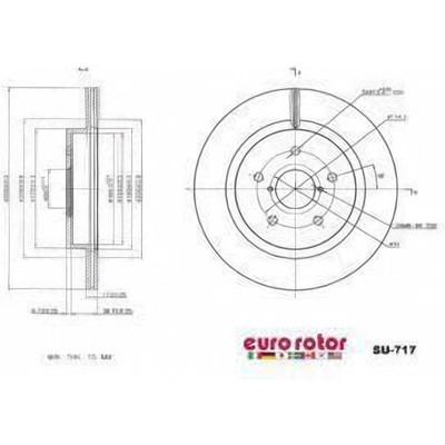 EUROROTOR - SU717 - Rear Disc Brake Rotor by EUROROTOR - SU717