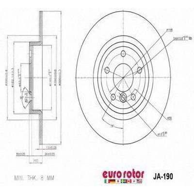 EUROROTOR - JA190 - Rear Disc Brake Rotor by EUROROTOR - JA190