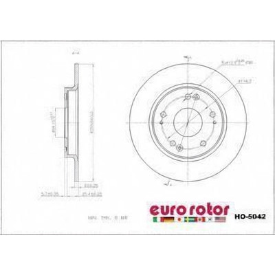 Rear Premium Rotor by EUROROTOR - HO5042