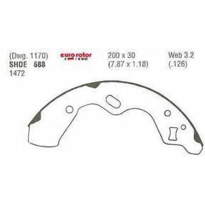 Rear New Brake Shoes by EUROROTOR - 688