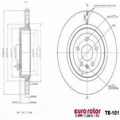 EUROROTOR - TE101 - Rear Disc Brake Rotor by EUROROTOR - TE101