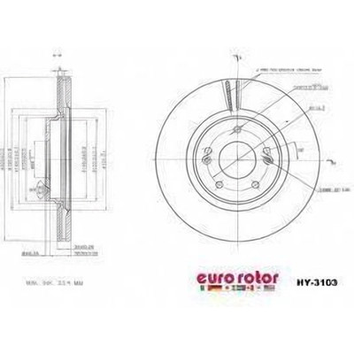 EUROROTOR - HY3103 - Front Disc Brake Rotor by EUROROTOR - HY3103