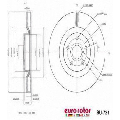 Front Disc Brake Rotor by EUROROTOR - SU721