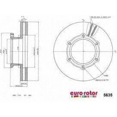 EUROROTOR - 5635 - Front Premium Rotor by EUROROTOR - 5635