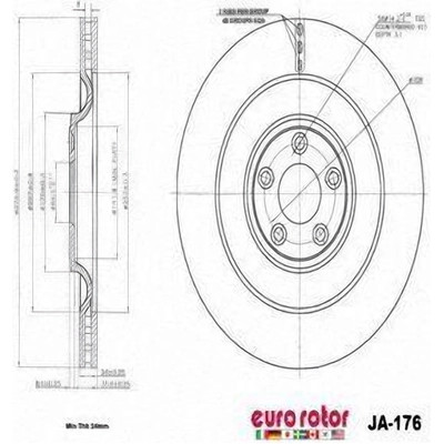 Rear Premium Rotor by EUROROTOR - JA176
