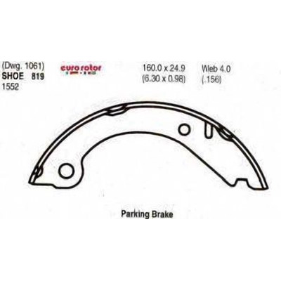 Rear Parking Brake Shoes by EUROROTOR - 819