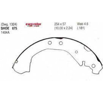 Rear New Brake Shoes by EUROROTOR - 675R