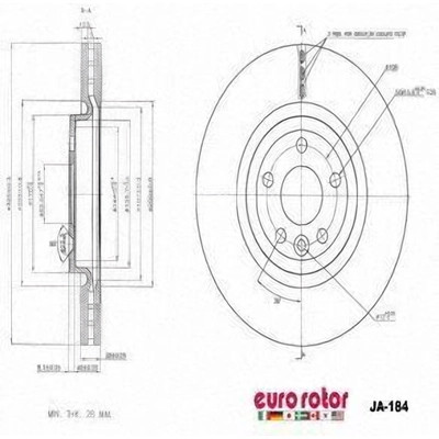 Front Premium Rotor by EUROROTOR - JA184