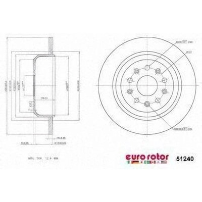 EUROROTOR - 51240 - Rear Premium Rotor by EUROROTOR - 51240