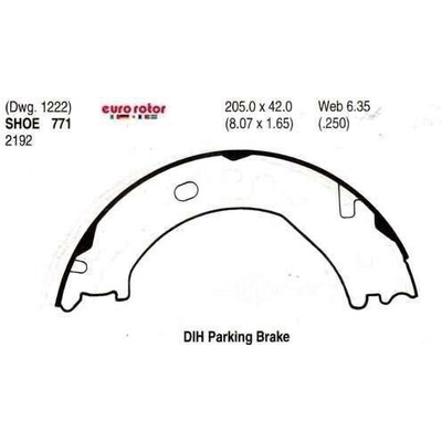 EUROROTOR - 771 - EUROROTOR - 771 - Rear Parking Brake Shoes