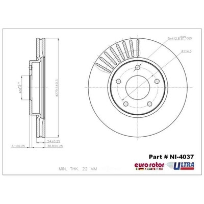 EUROROTOR - NI4037 - Front Disc Brake Rotor by EUROROTOR - NI4037