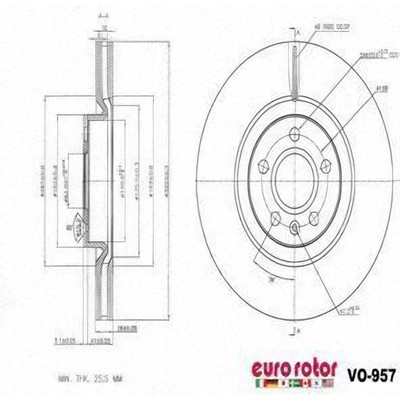 EUROROTOR - VO957 - Front Premium Rotor by EUROROTOR - VO957