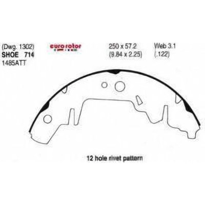 Rear New Brake Shoes by EUROROTOR - 714R