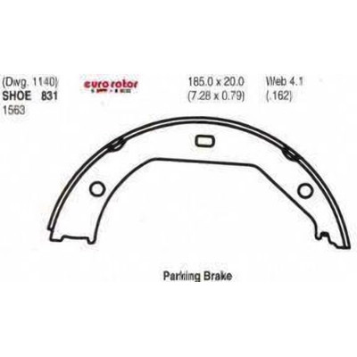 EUROROTOR - 831 - Rear Parking Brake Shoes by EUROROTOR - 831