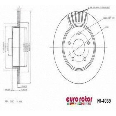 EUROROTOR - NI4039 - Rear Disc Brake Rotor by EUROROTOR - NI4039