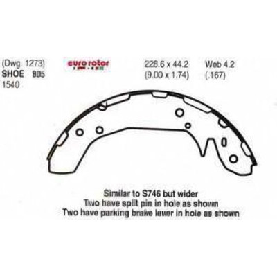 EUROROTOR - 805 - Rear New Brake Shoes
