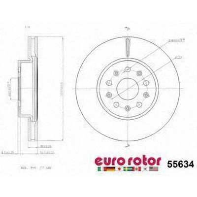 EUROROTOR - 55634 - Front Disc Brake Rotor by EUROROTOR - 55634