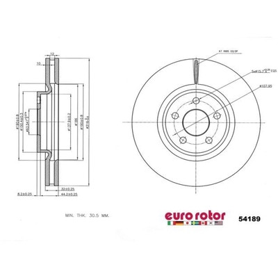 EUROROTOR - 54189 - Front Premium Rotor by EUROROTOR - 54189