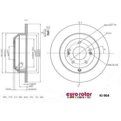 EUROROTOR - KI964 - Rear Disc Brake Rotor by EUROROTOR - KI964