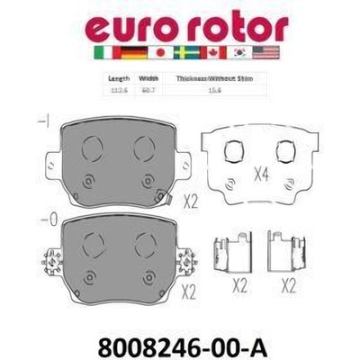 Rear Ceramic Pads by EUROROTOR - 8008246-00A